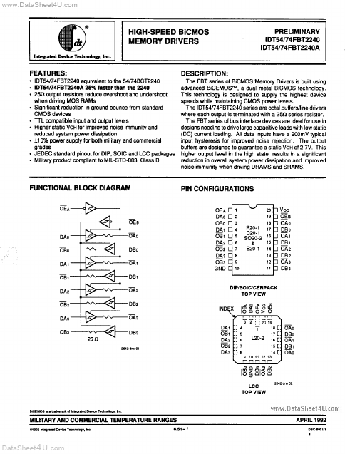 IDT74FBT2240A