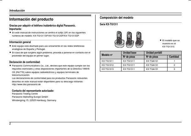 KX-TG1312SP