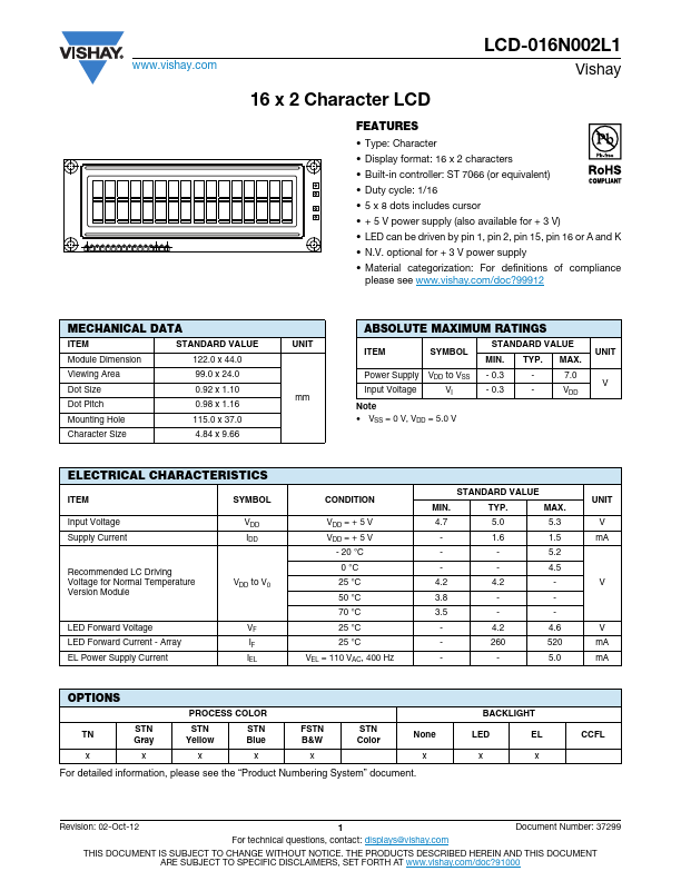 LCD-016N002L1 Datasheet Preview