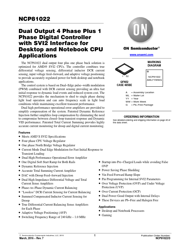 NCP81022 Datasheet Preview