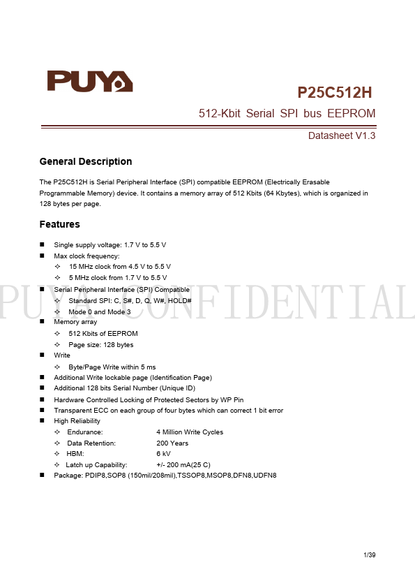 P25C512H Datasheet Preview