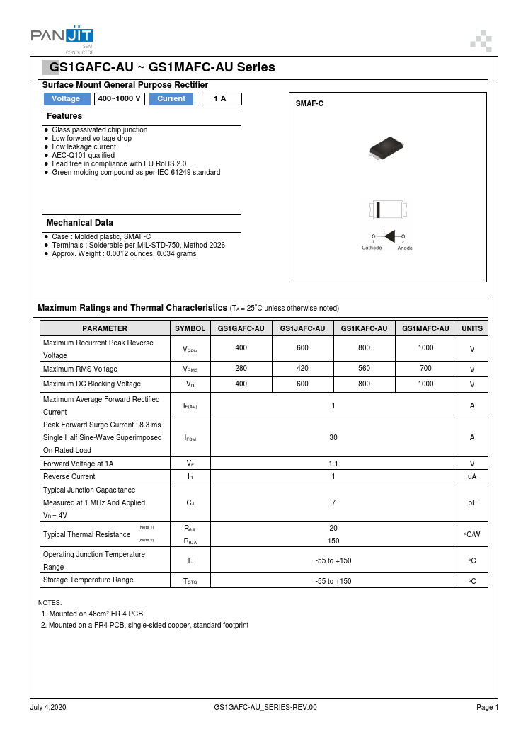 GS1MAFC-AU Datasheet Preview