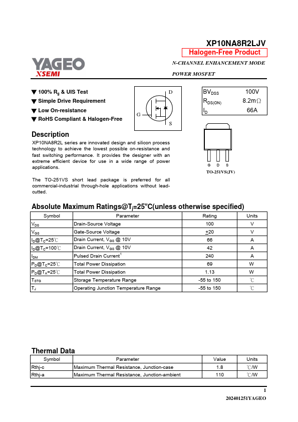 XP10NA8R2LJV Datasheet Preview
