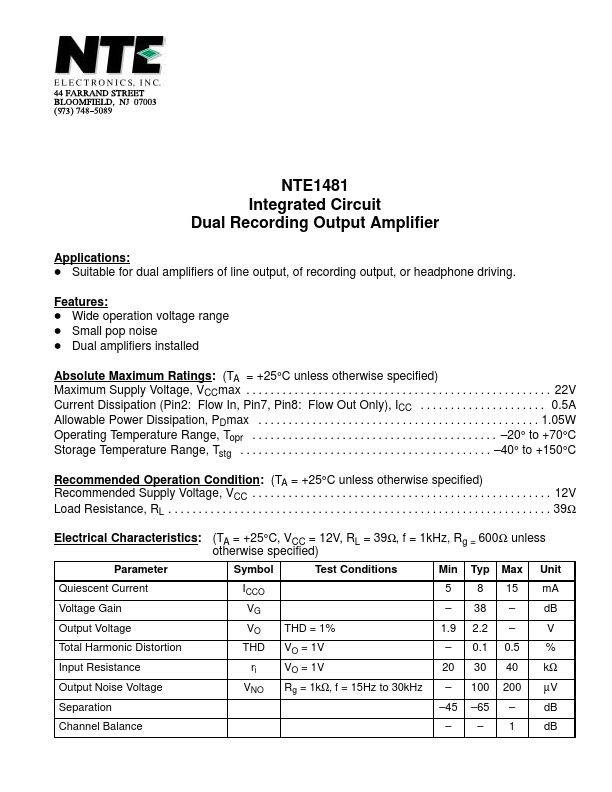 NTE1481