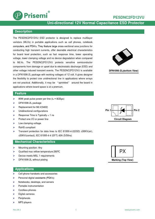 PESDNC2FD12VU Datasheet Preview