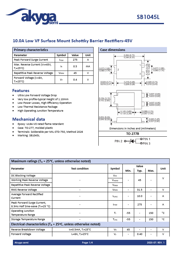 SB1045L Datasheet Preview