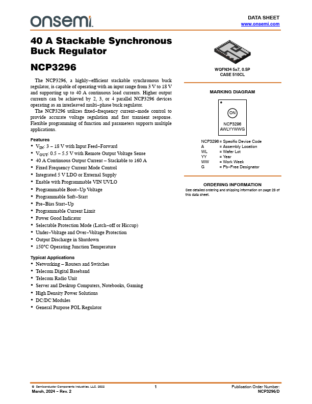 NCP3296 Datasheet Preview