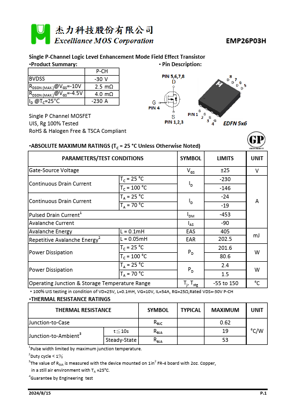 EMP26P03H Datasheet Preview