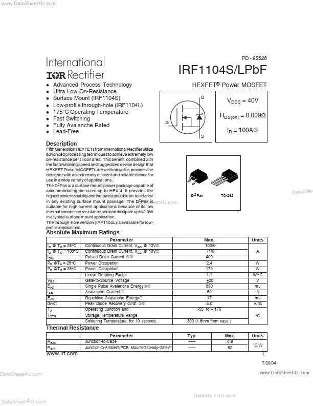 IRF1104SPBF