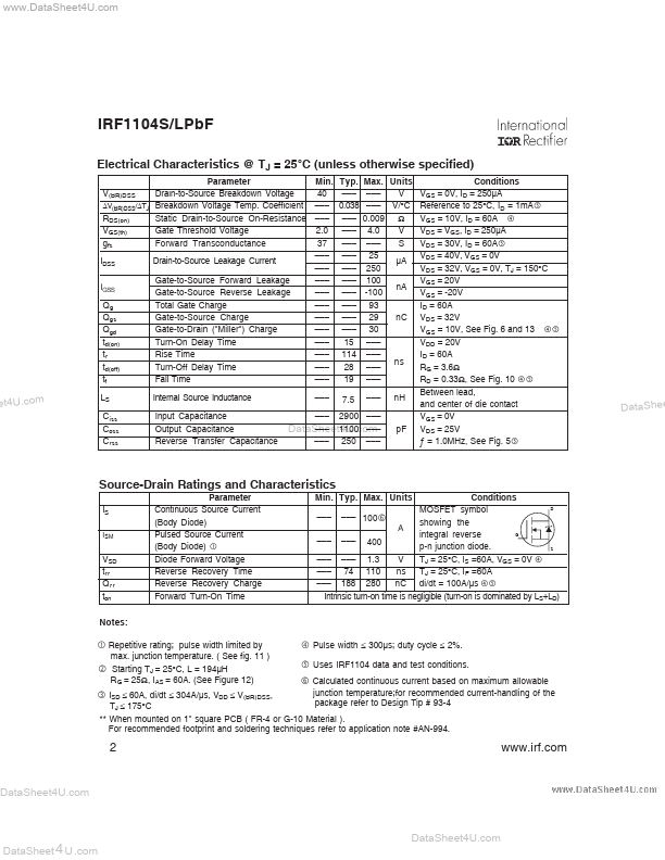 IRF1104SPBF