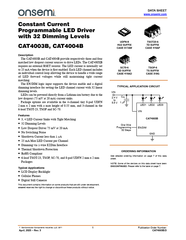CAT4003B Datasheet Preview