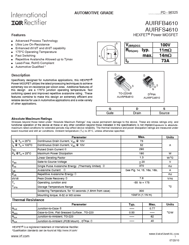 AUIRFB4610