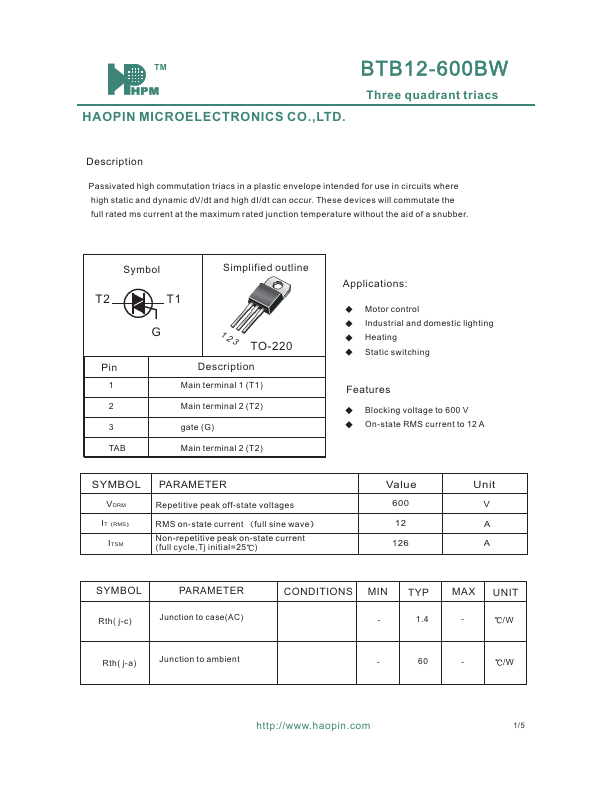 BTB12-600BW