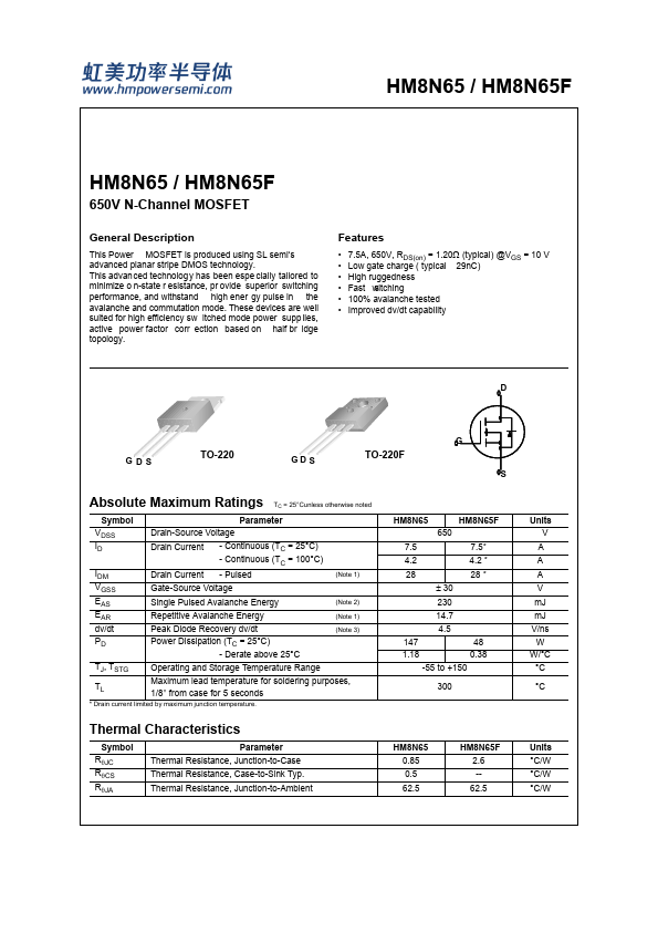 HM8N65 Datasheet Preview