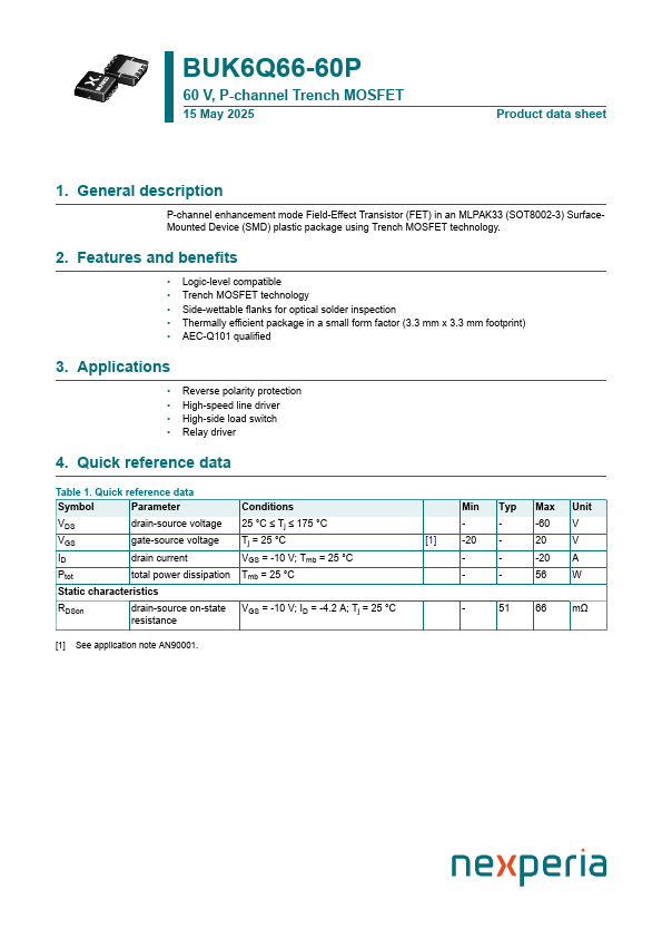 BUK6Q66-60P Datasheet Preview
