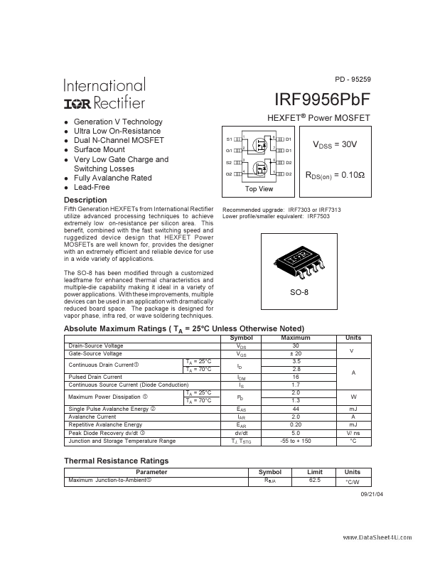 IRF9956PBF