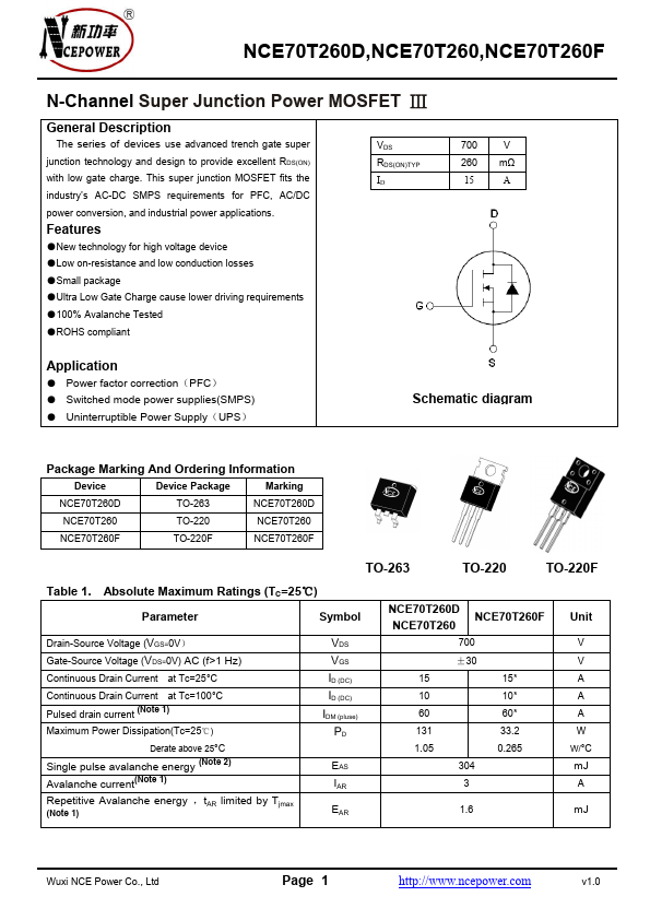 NCE70T260F