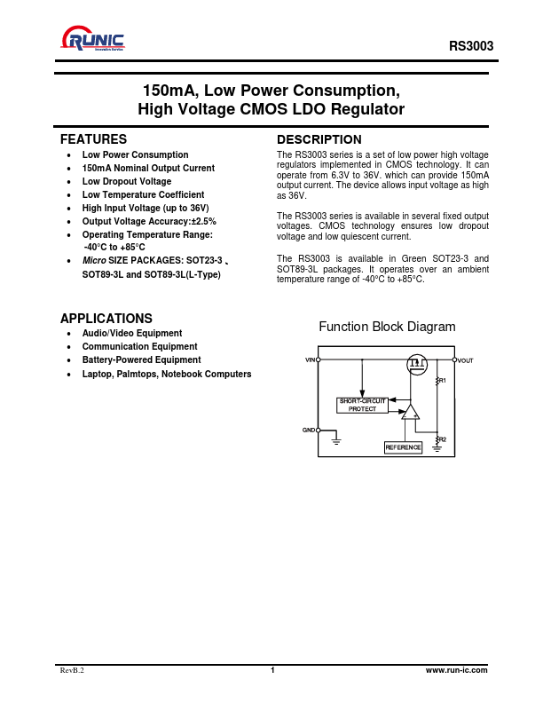 RS3003 Datasheet Preview