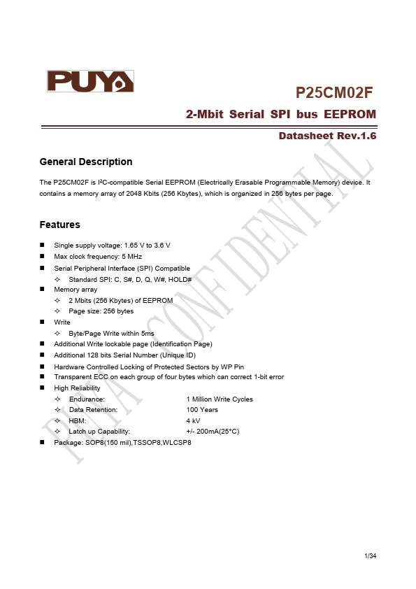P25CM02F Datasheet Preview