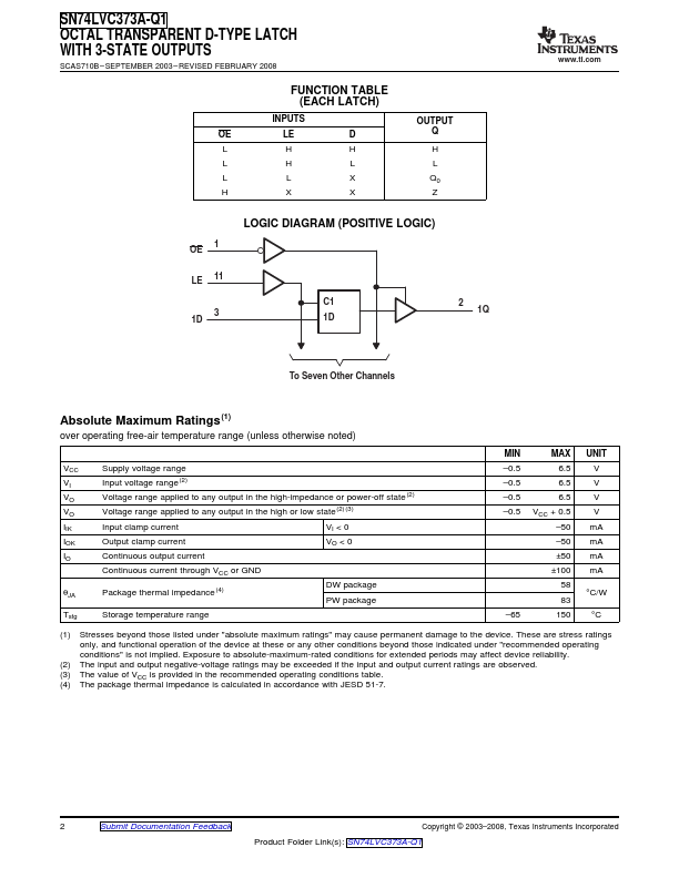 SN74LVC373A-Q1