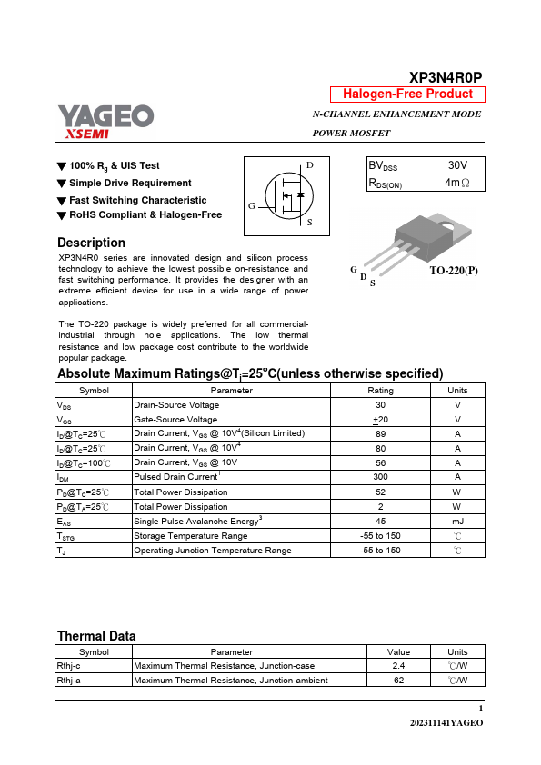 XP3N4R0P Datasheet Preview