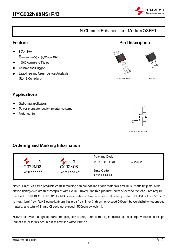 HYG032N08NS1B Datasheet Preview