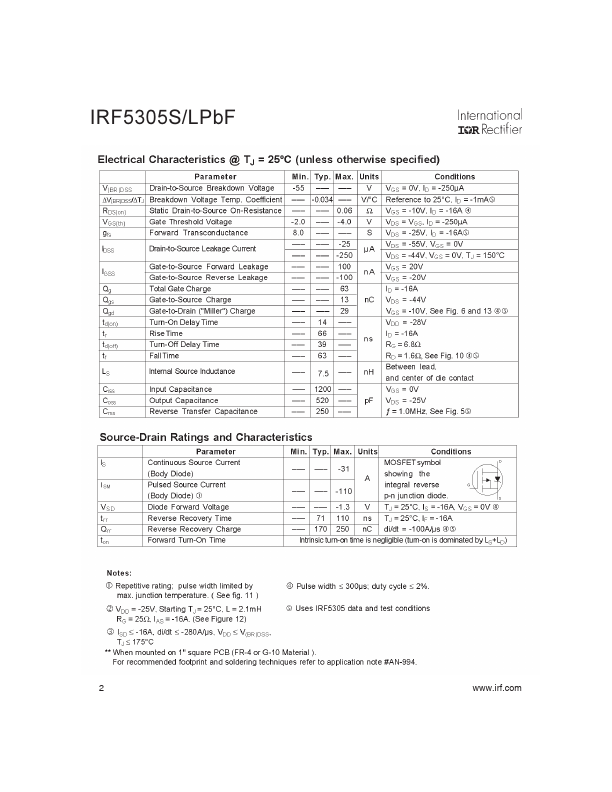 IRF5305SPBF