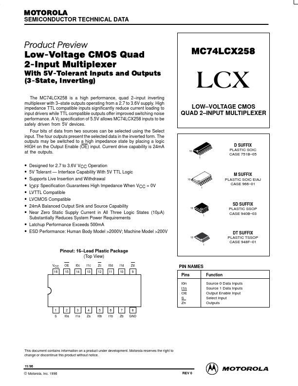 MC74LCX258