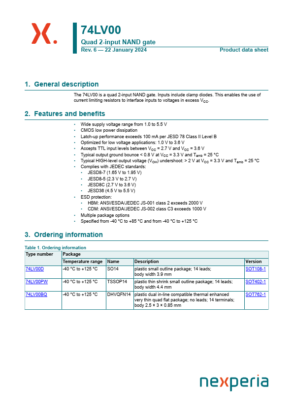 74LV00D Datasheet Preview