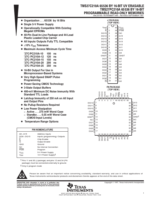 TMS27PC210A