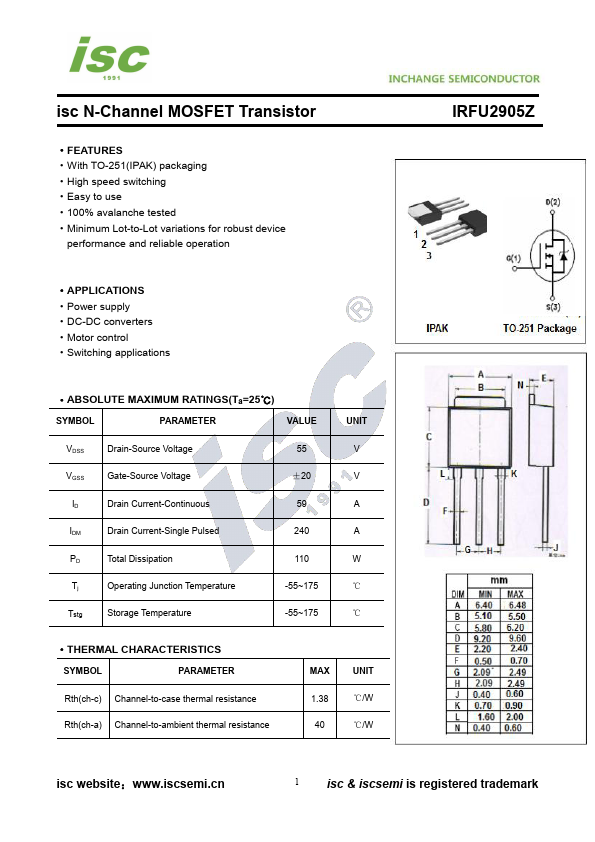 IRFU2905Z