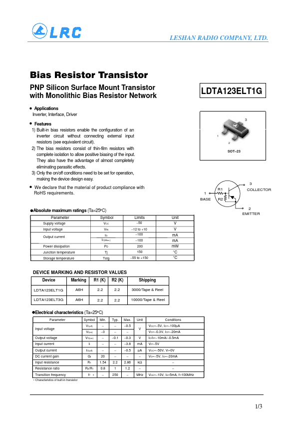 LDTA123ELT3G