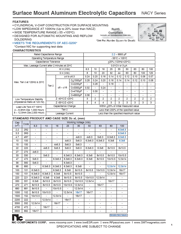 NACY100M80V6.3X8TR13F