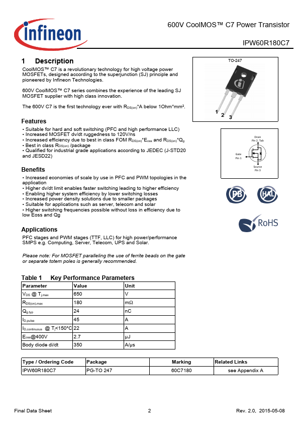 IPW60R180C7