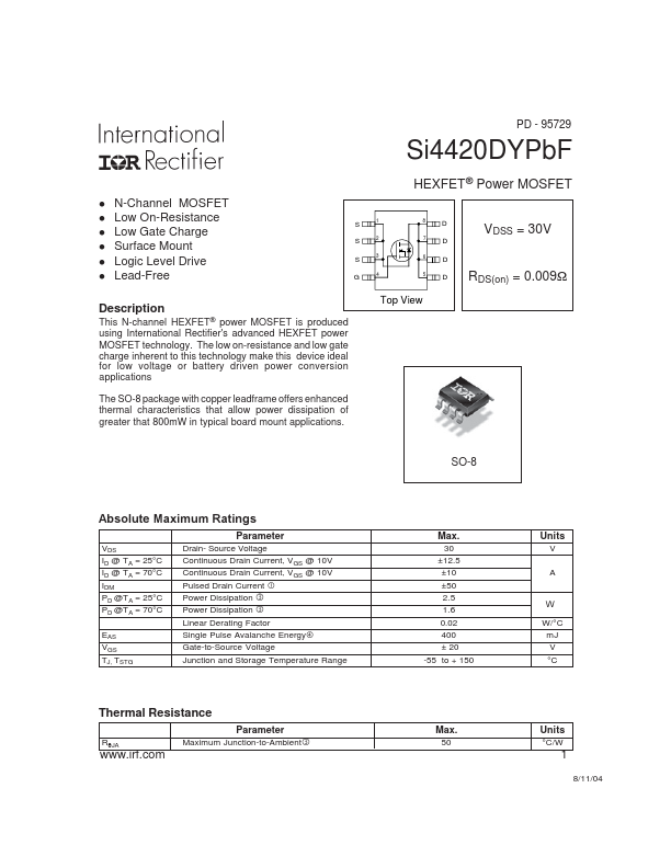 Si4420DYPbF