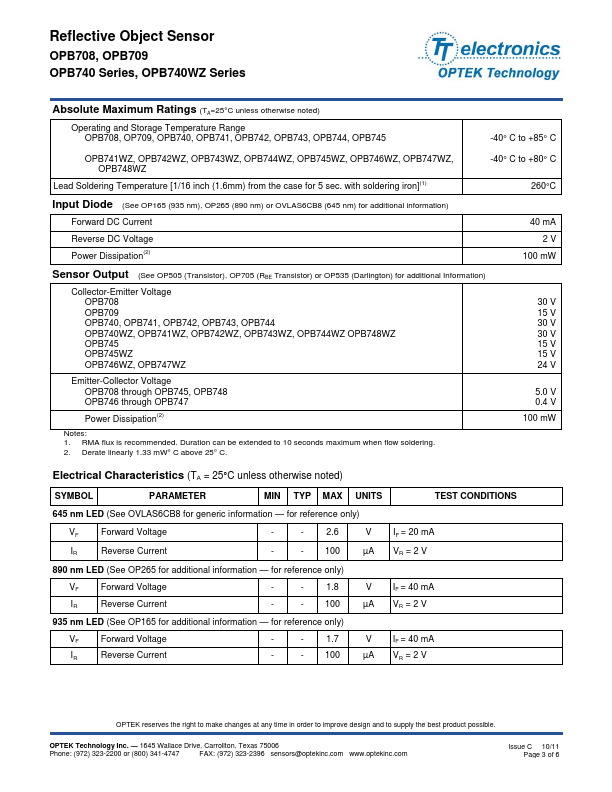 OPB740WZ