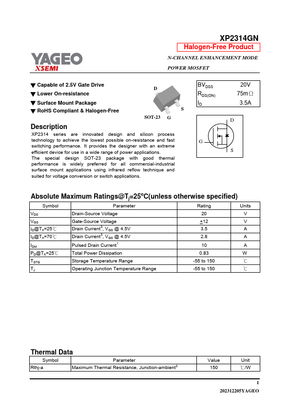 XP2314GN Datasheet Preview