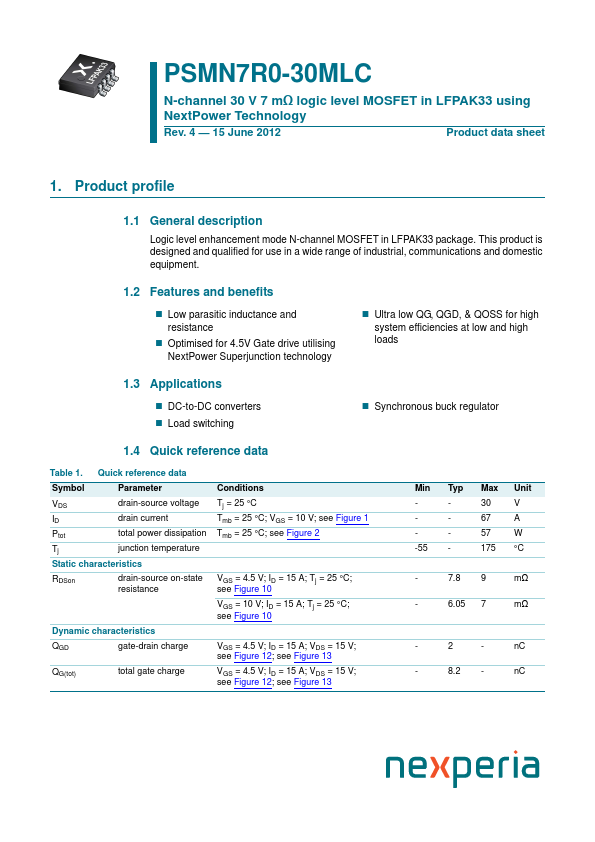 PSMN7R0-30MLC