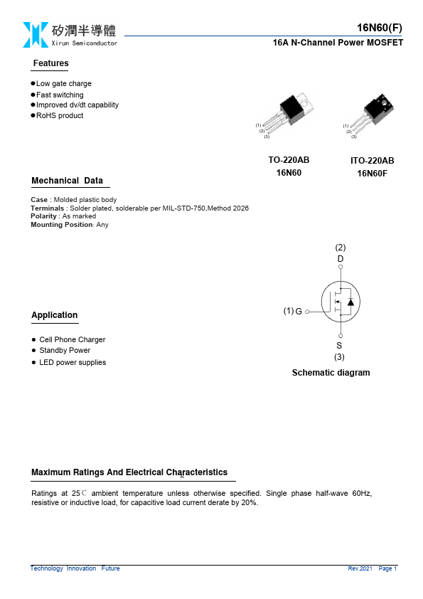 16N60F Datasheet Preview