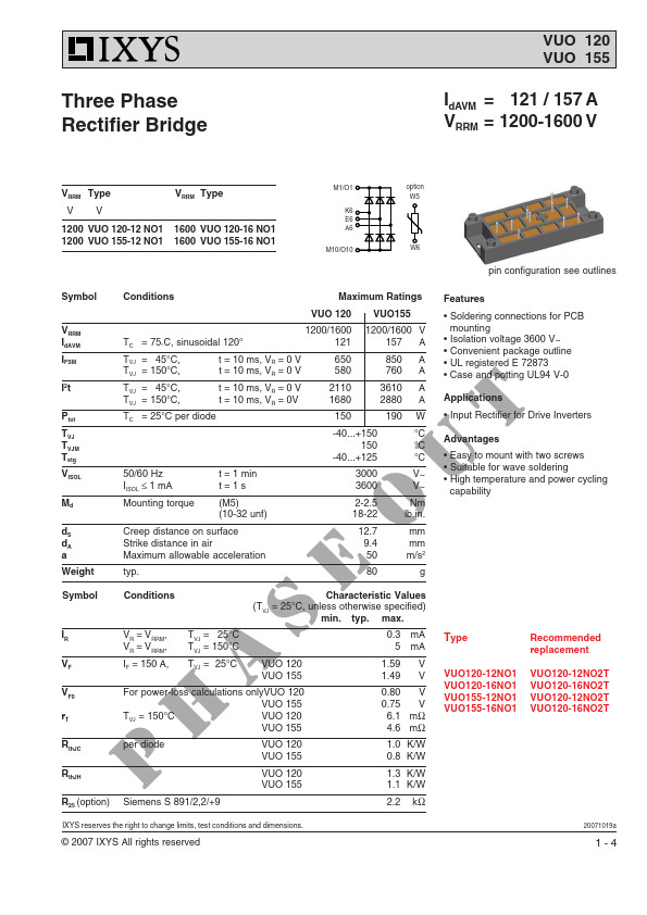 VUO120-16NO1 Datasheet Preview