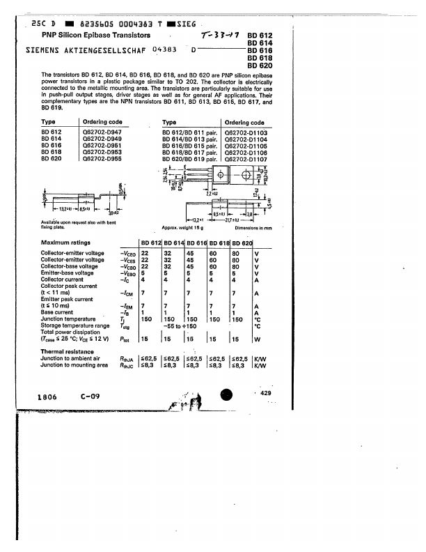 BD618 Datasheet Preview