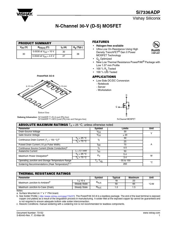 Si7336ADP Datasheet Preview