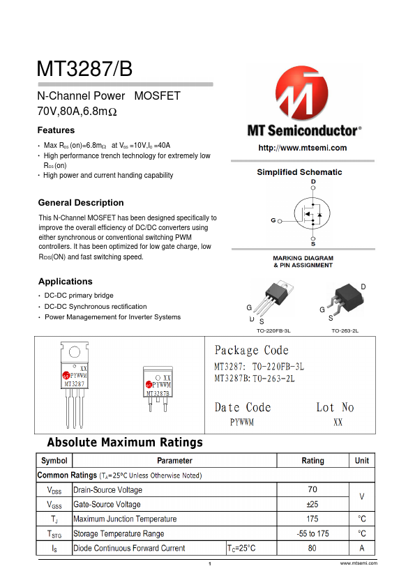 MT3287 Datasheet Preview