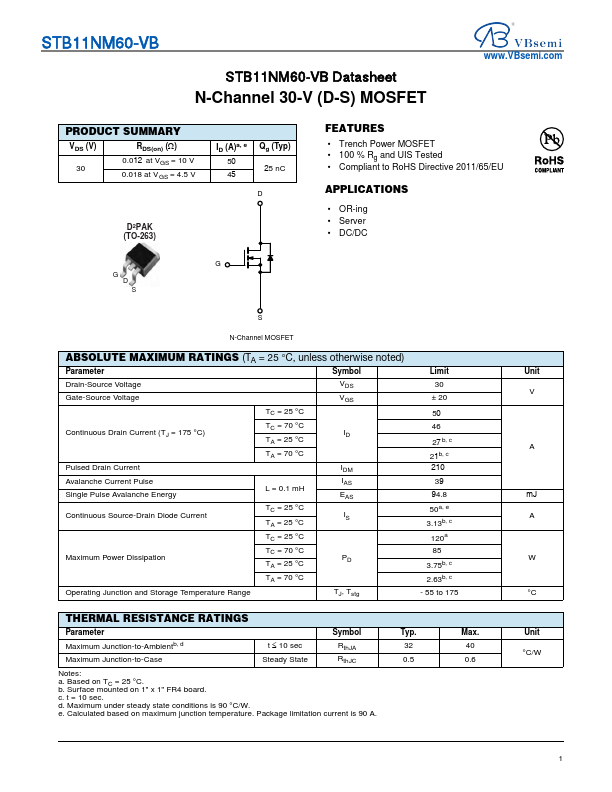 STB11NM60 Datasheet Preview