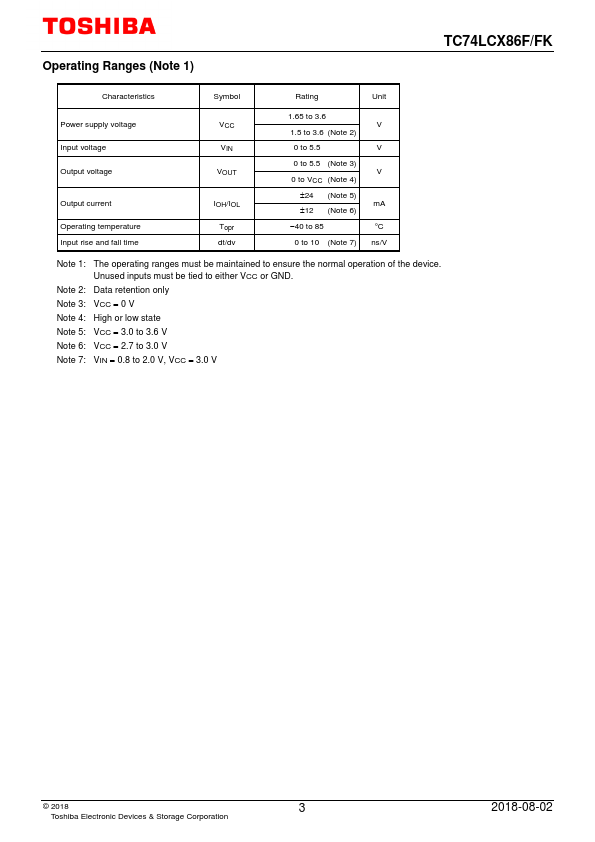 TC74LCX86F