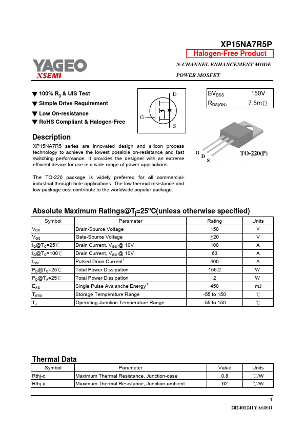 XP15NA7R5P Datasheet Preview