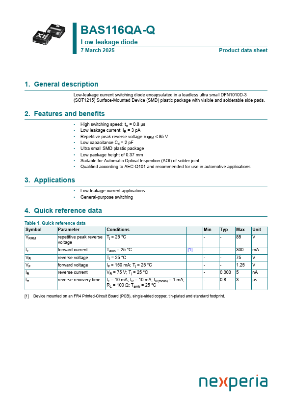 BAS116QA-Q Datasheet Preview