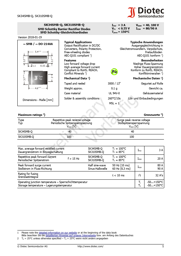 SK310SMB-Q Datasheet Preview