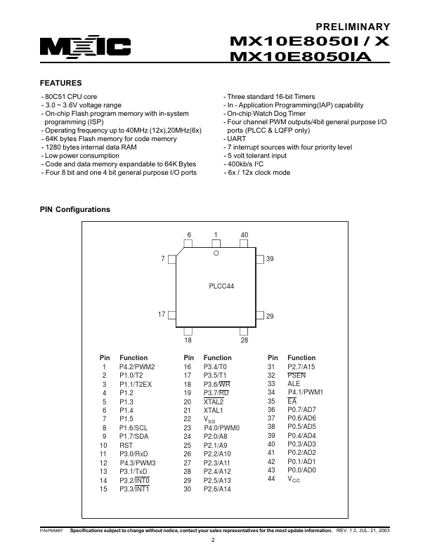 MX10E8050X