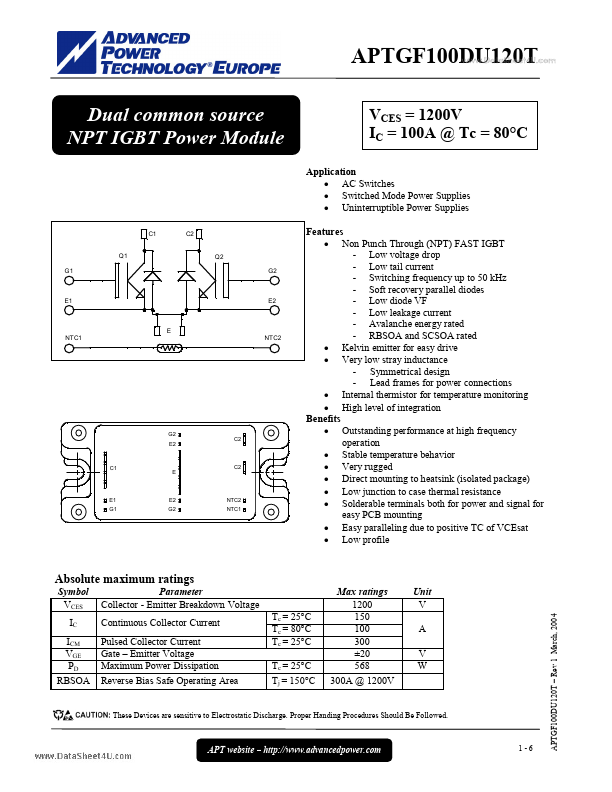 APTGF100DU120T